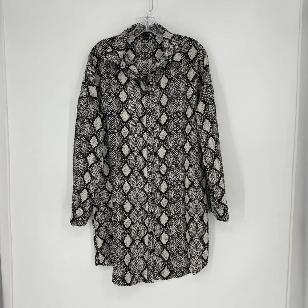 Revamped Long Sleeve Snakeskin Print Dress Size Medium